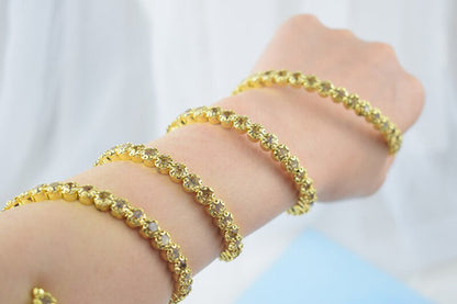 Luxury Gold Multi-Row Crystal Wide Sparkling Rhinestone Cuff Statement Evening Jewelry Bracelet