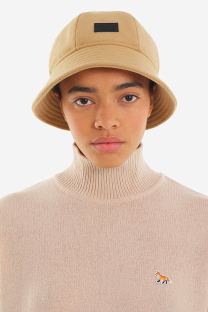 MAISON KITSUNE WOOL BUCKET HAT BEIGE