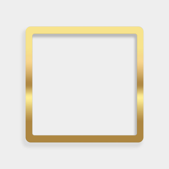 Gold square insert on a white background