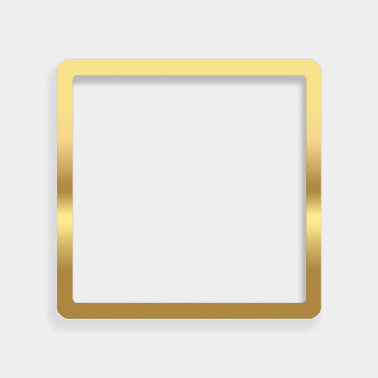 Gold square insert on a white background