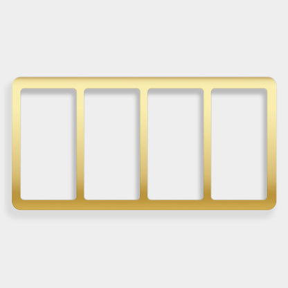 Gold rectangular insert with four square sections on a white background