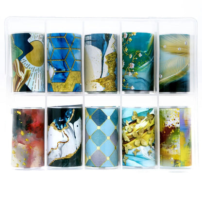 Marble & Geometric Patterns TFS-64   Naio Nails