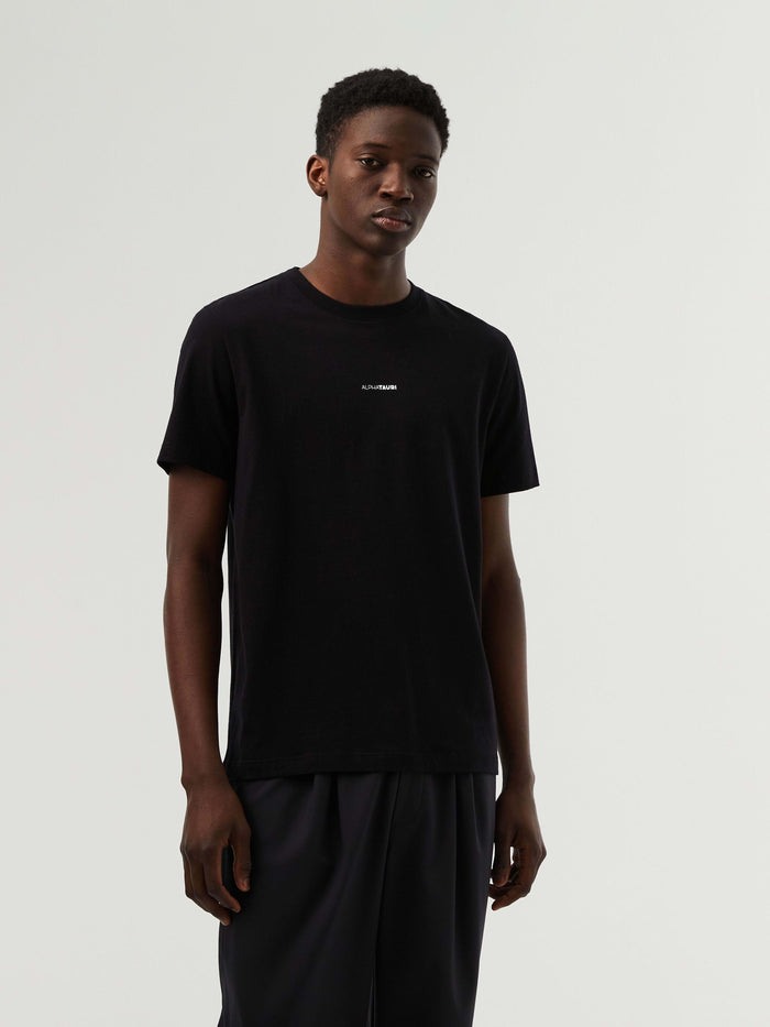Marble Print Cotton T-shirt Janta V1.y7.02 Black