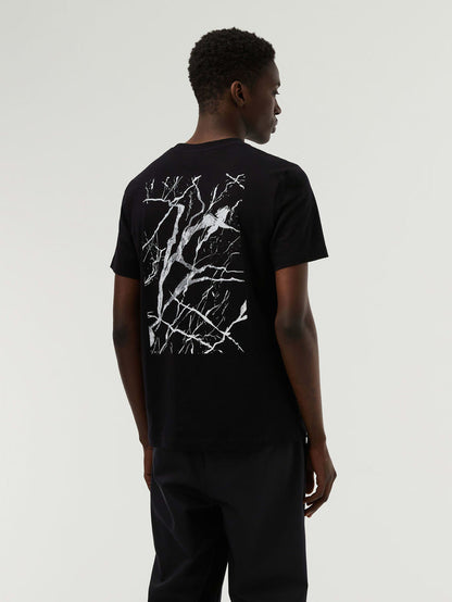 Marble Print Cotton T-shirt Janta V1.y7.02 Black