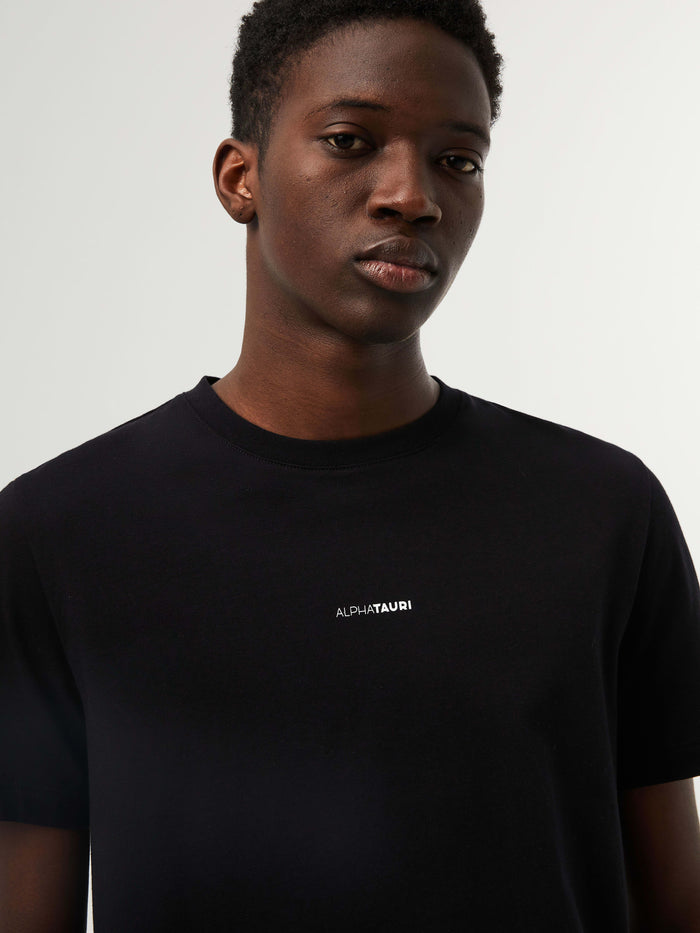 Marble Print Cotton T-shirt Janta V1.y7.02 Black