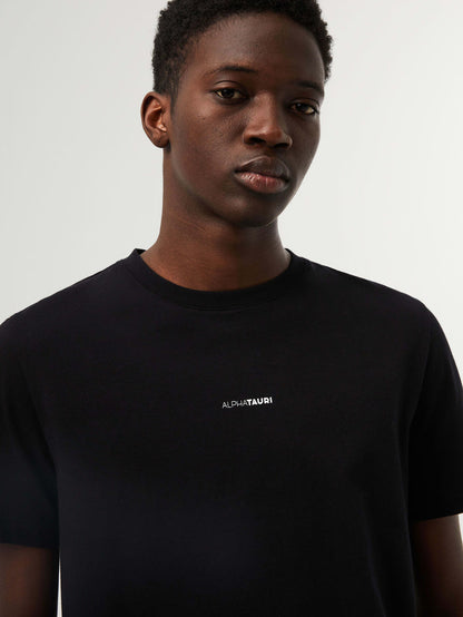 Marble Print Cotton T-shirt Janta V1.y7.02 Black