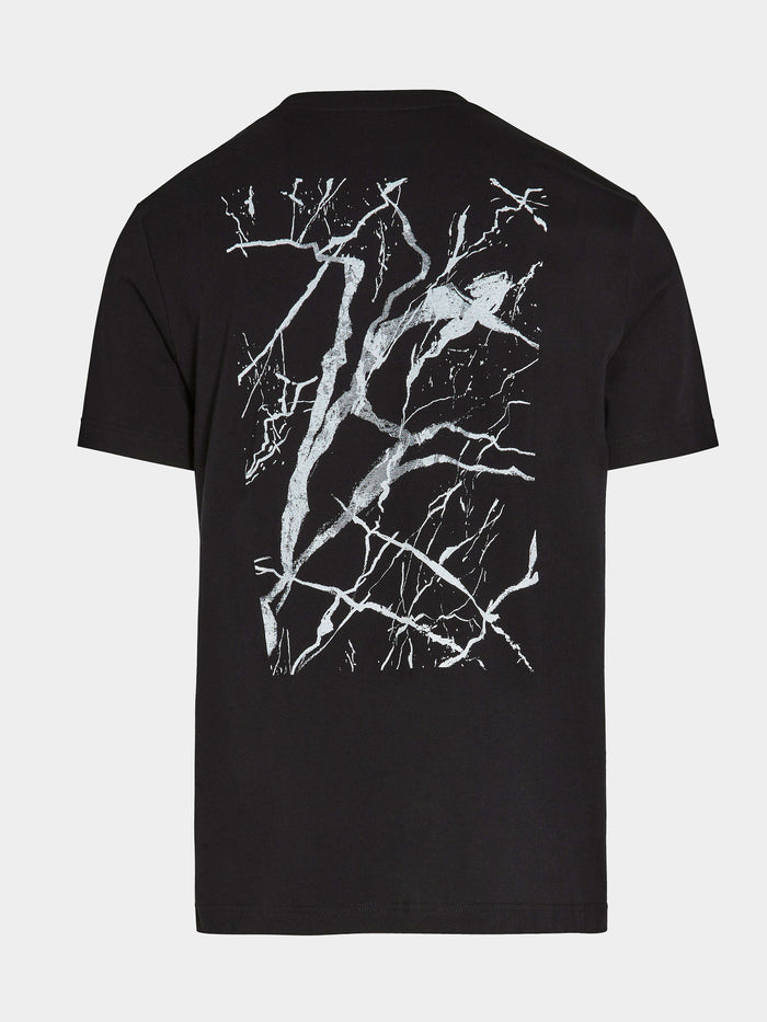 Marble Print Cotton T-shirt Janta V1.y7.02 Black