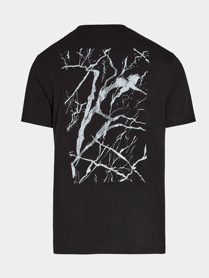 Marble Print Cotton T-shirt Janta V1.y7.02 Black