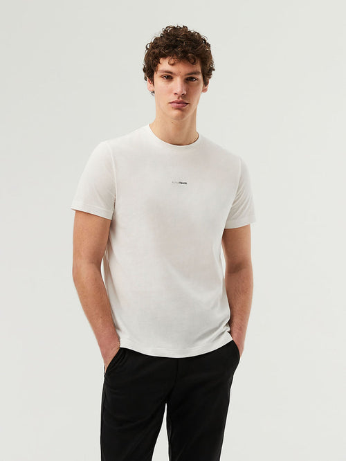 Marble Print Cotton T-Shirt JANTA V1.Y7.02 White