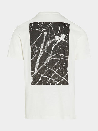 Marble Print Cotton T-Shirt JANTA V1.Y7.02 White
