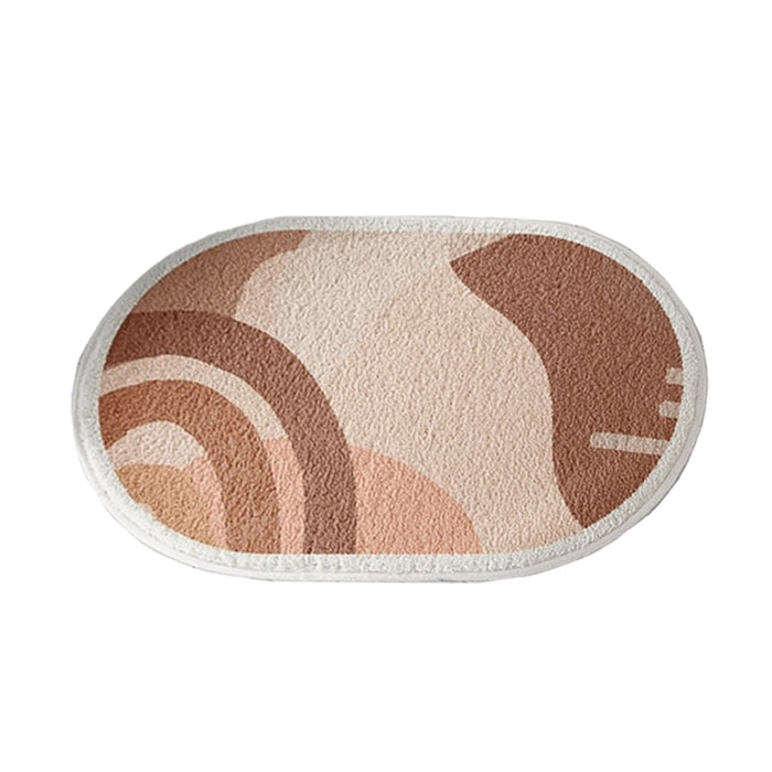 Maroon Oval Bath Mat