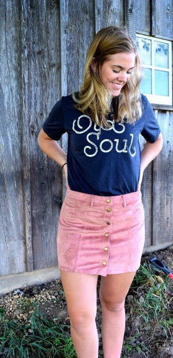 Mauve Suede Skirt