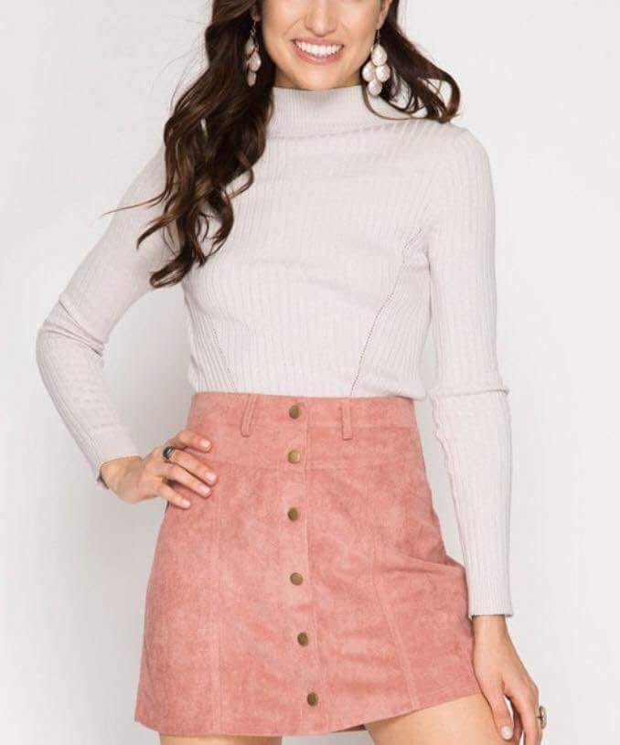 Mauve Suede Skirt