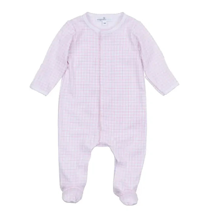 MB Peek-a-boo Wishes Pink Check Footie