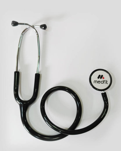 Professional stethoscope Pakistan - Medfit SP-01 dual head stethoscope with matt chromium binaural and soft ear tips for medical professionals