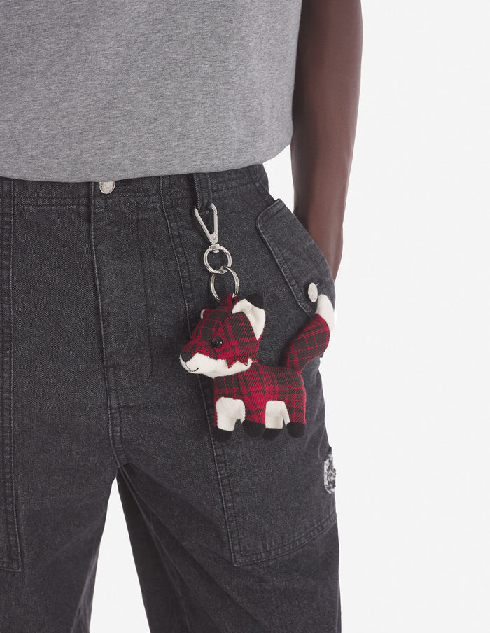 Medium Fox Bag Keyring & charm Clay Pecan Bown Check