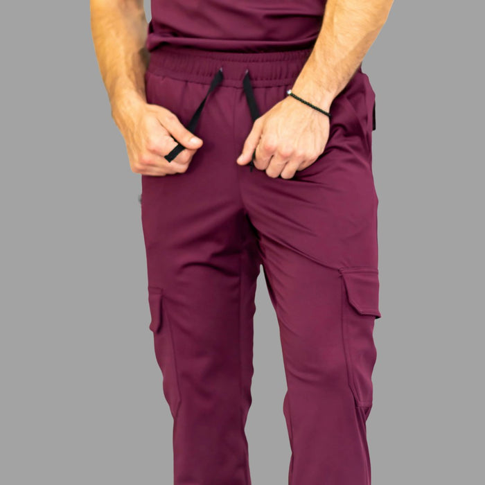 mens scrub pants maroon 910 super stretch back sforme