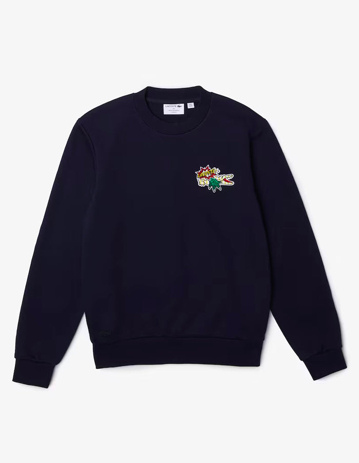 Men's Badge Organic Cotton Sweatshirt 166 MARINE