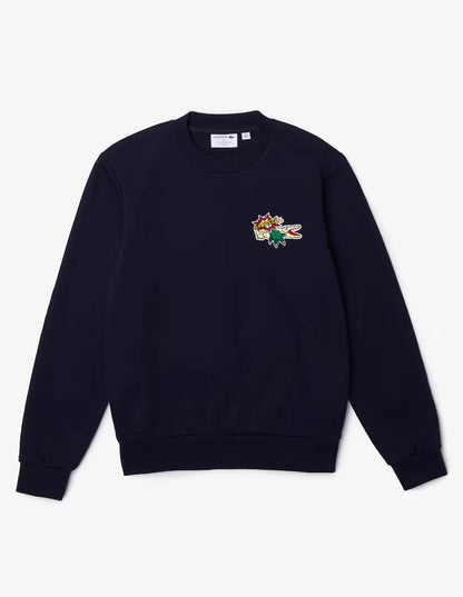 Men's Badge Organic Cotton Sweatshirt 166 MARINE