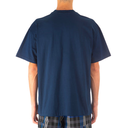 Men;s Brush Stroke Logo Print T-shirt Navy