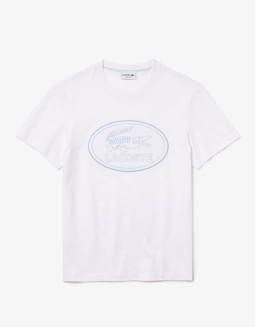 Men's Crew Neck Embroidered Logo Cotton T-shirt White
