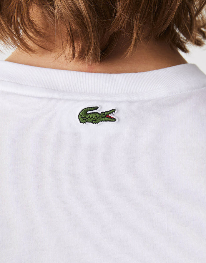 Men's Crew Neck Embroidered Logo Cotton T-shirt White