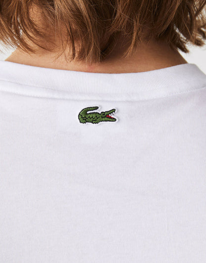 Men's Crew Neck Embroidered Logo Cotton T-shirt White