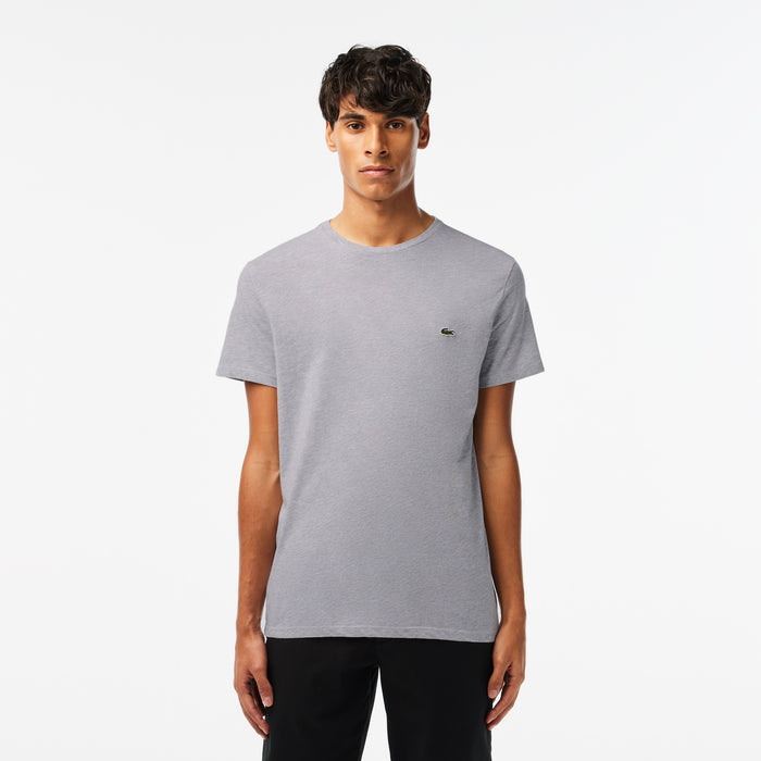Men's Crew Neck Pima Cotton Jersey T-Shirt  Grey Chine