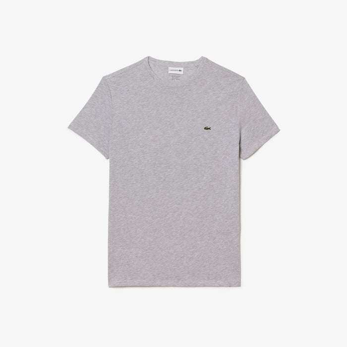 Men's Crew Neck Pima Cotton Jersey T-Shirt  Grey Chine