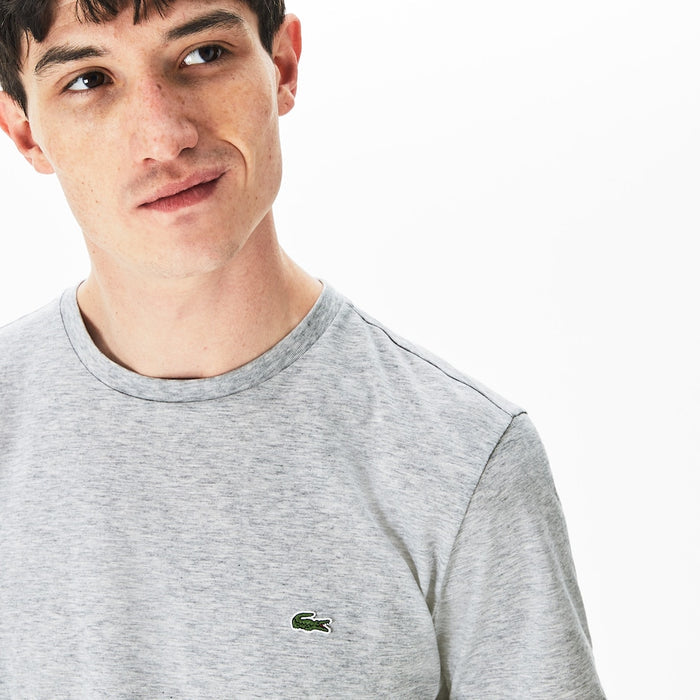 Men's Crew Neck Pima Cotton Jersey T-Shirt  Grey Chine
