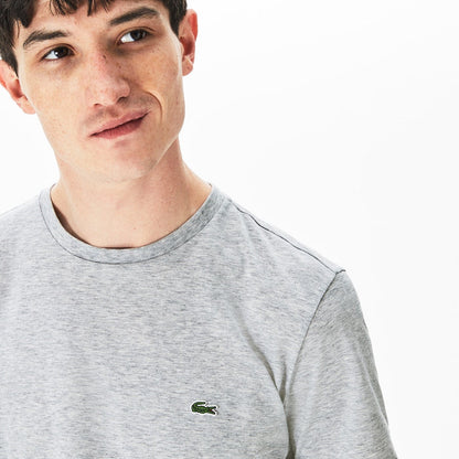 Men's Crew Neck Pima Cotton Jersey T-Shirt  Grey Chine