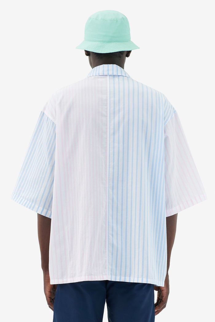 Men's Hawaiian Shirt Color Block Stripes