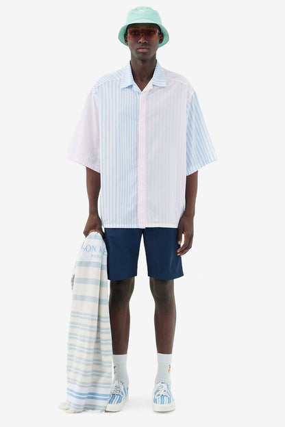 Men's Hawaiian Shirt Color Block Stripes