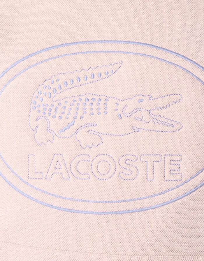 Men's Hooded Embroidered Logo Pique Fleece Sweatshirt Light Pink