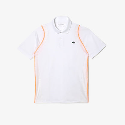 Men’s Lacoste Tennis Recycled Polyester Polo Shirt White / Orange