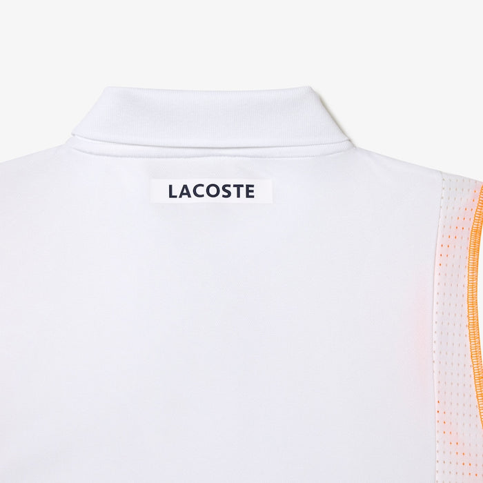 Men’s Lacoste Tennis Recycled Polyester Polo Shirt White / Orange