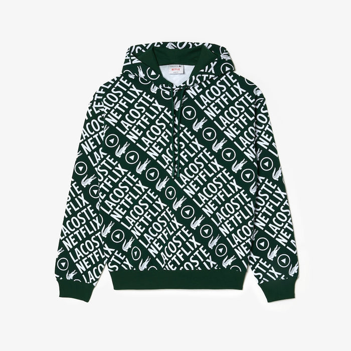 Men's Lacoste x Netflix Loose Fit Organic Cotton Sweatshirt Green/White