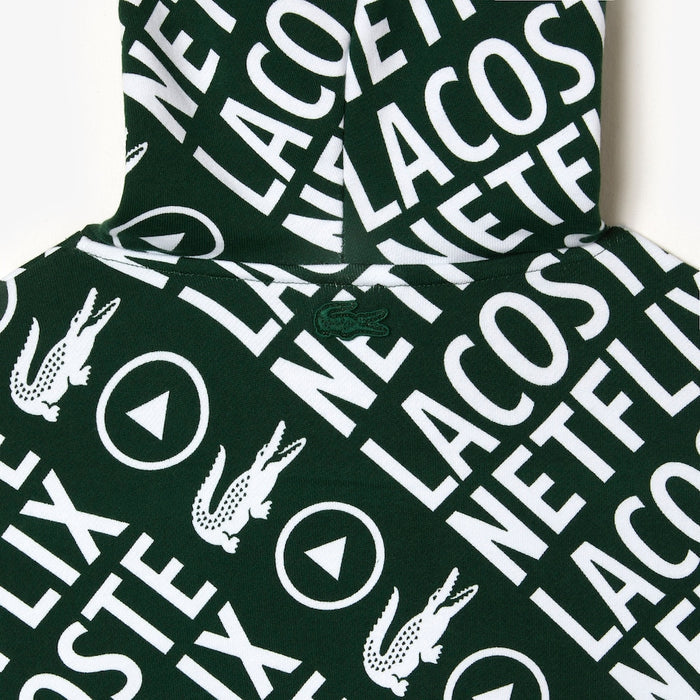 Men's Lacoste x Netflix Loose Fit Organic Cotton Sweatshirt Green/White