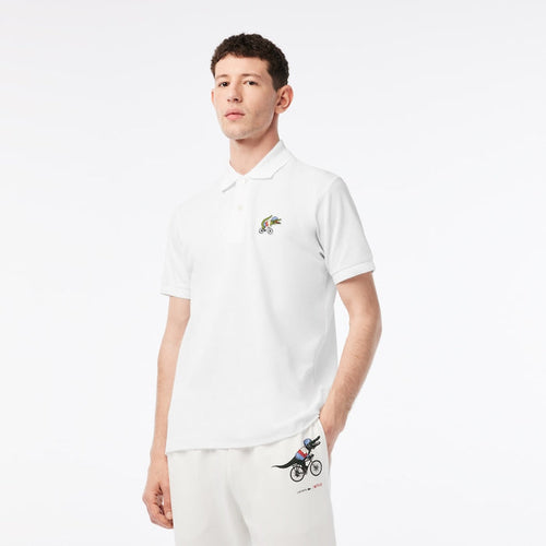 Men’s Lacoste x Netflix Organic Cotton Polo White