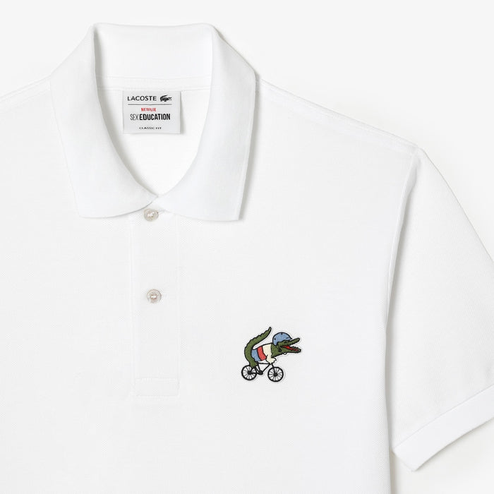 Men’s Lacoste x Netflix Organic Cotton Polo White