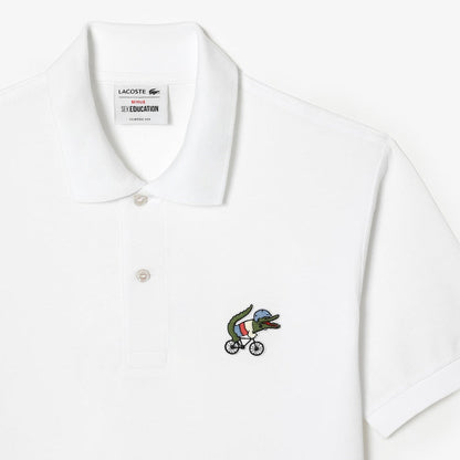 Men’s Lacoste x Netflix Organic Cotton Polo White