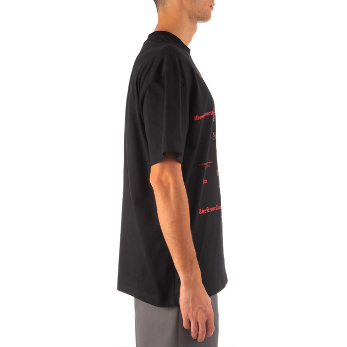 Men's Lithography Print T-shirt Black