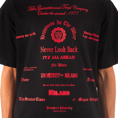 Men's Lithography Print T-shirt Black