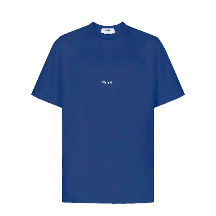 Men's Msgm Brush Stroke Micrologo Print Navy