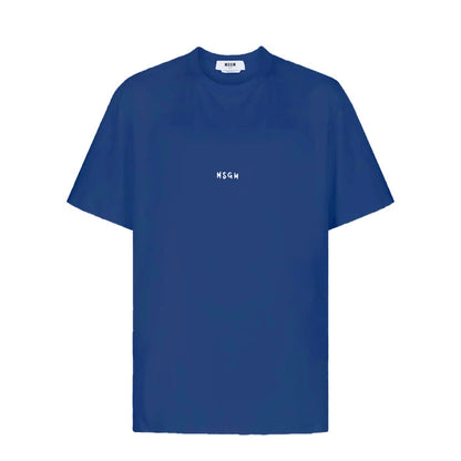 Men's Msgm Brush Stroke Micrologo Print Navy