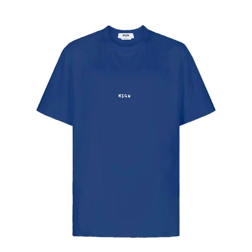 Men's Msgm Brush Stroke Micrologo Print Navy