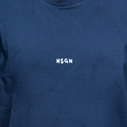 Men's Msgm Brush Stroke Micrologo Print Navy