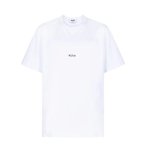 Men's Msgm Brush Stroke Micrologo Print White