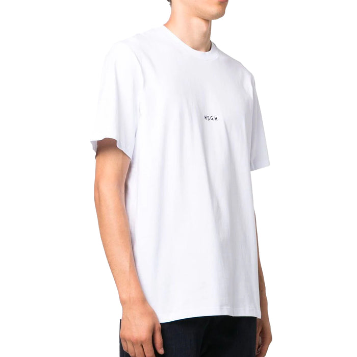 Men's Msgm Brush Stroke Micrologo Print White