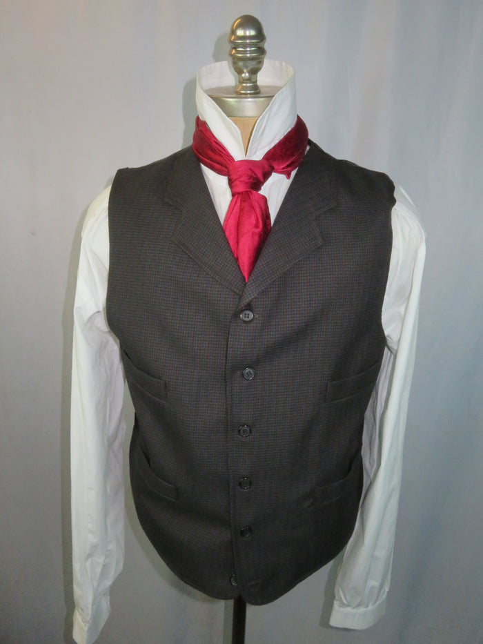 Men's Notch Vest - Black and Blue Modified Herringbone